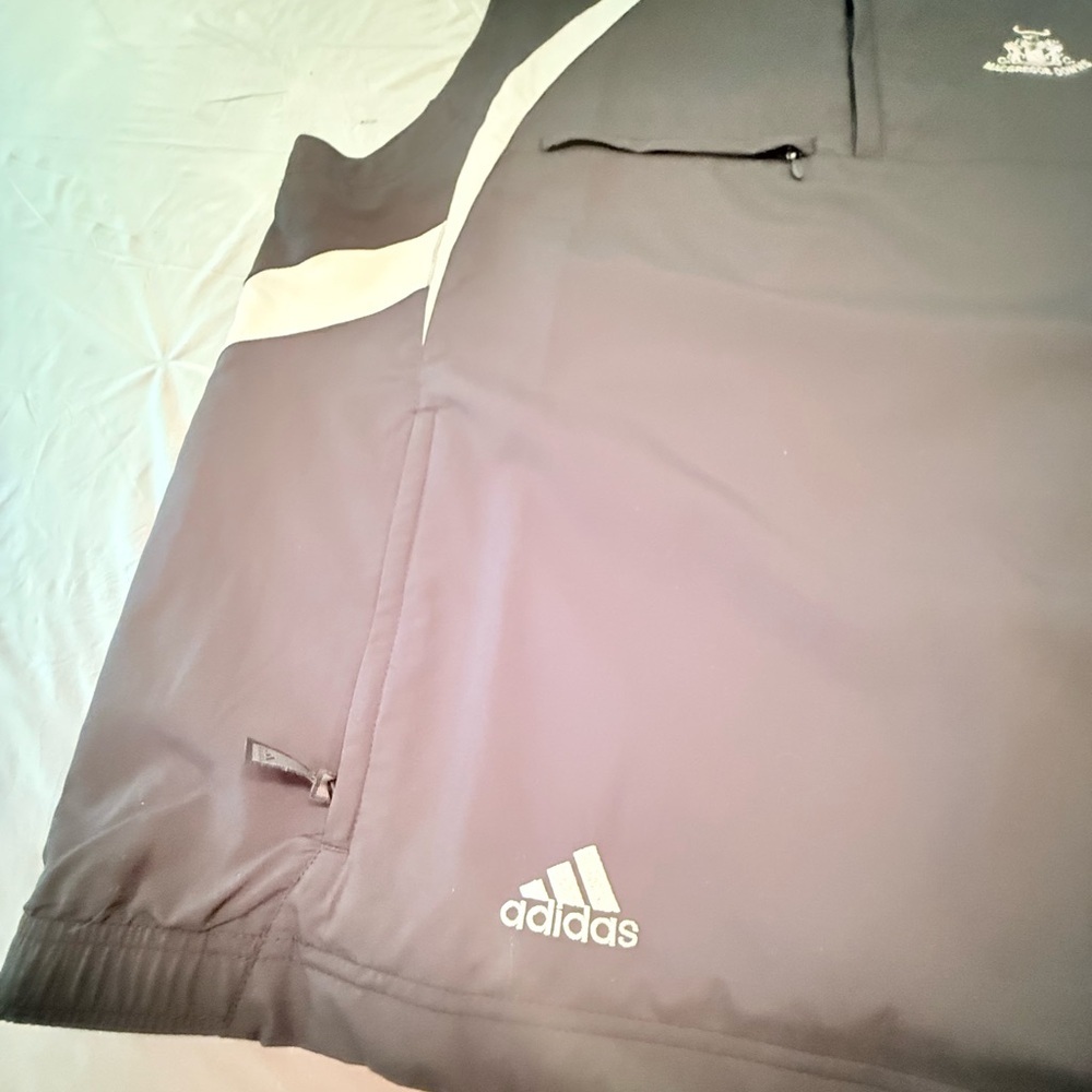 Adidas Black and White Golf Windbreaker Quarter Zip Vest Size Large - Picture 5 of 13